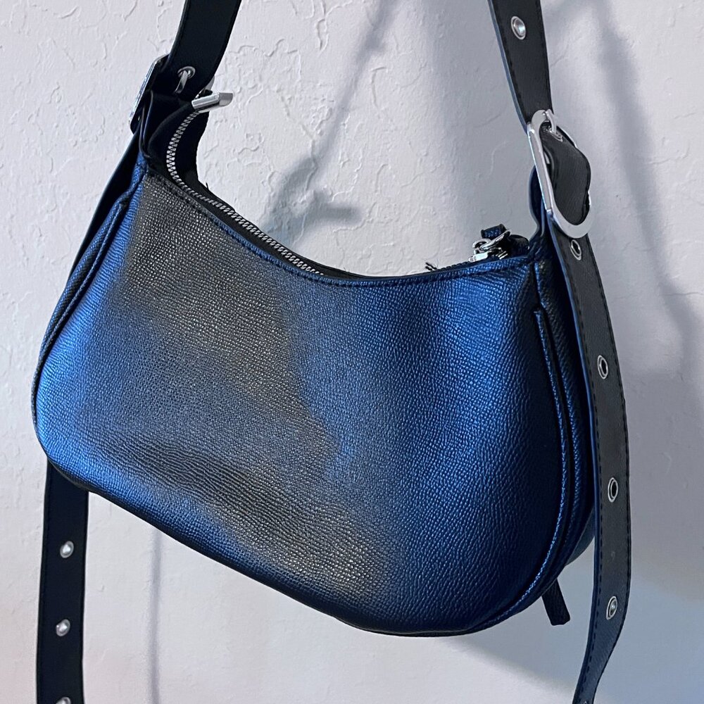 Faux Leather Mini Studed Y2K Punk Buckle Shoulder Bag - Picture 3 of 11